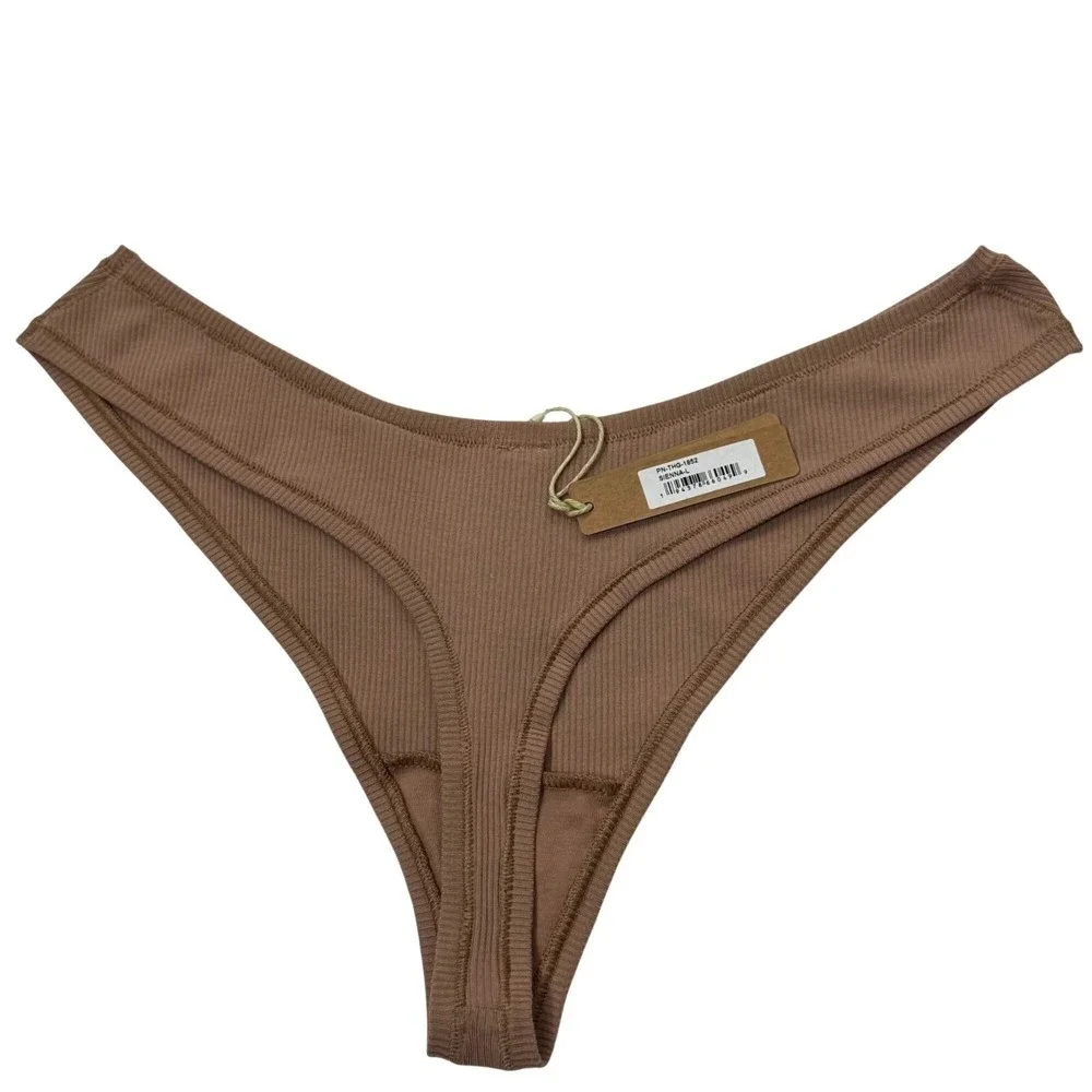 SKIMS Soft Lounge Rib Dipped Thong Team USA Lot of 2 Sienna Large‎